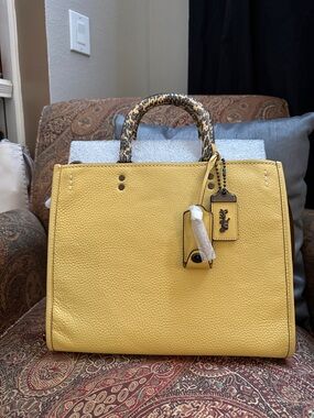 Sold Coach Rogue 30 Sunflower Exotic handles